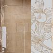 Bathroom wall decals - Wall decal Wall decal shower door orchid flower 185x55cm - ambiance-sticker.com